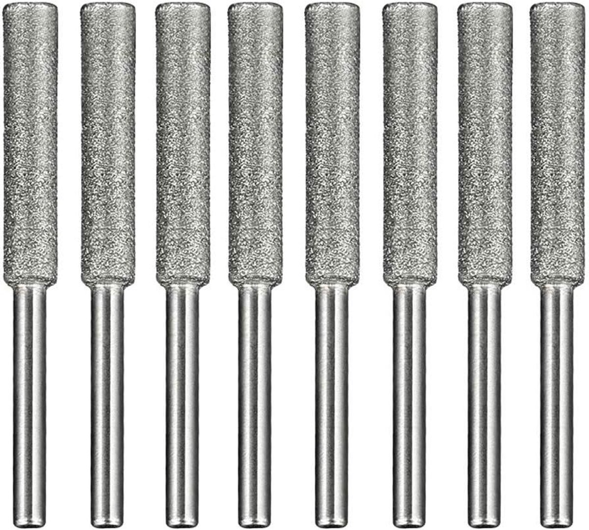 Kettingzaag Slijper - Slijpsteen Vijl - Kettingen Scherp Maken - Set van 8 Stuks - 48 mm - Grijs