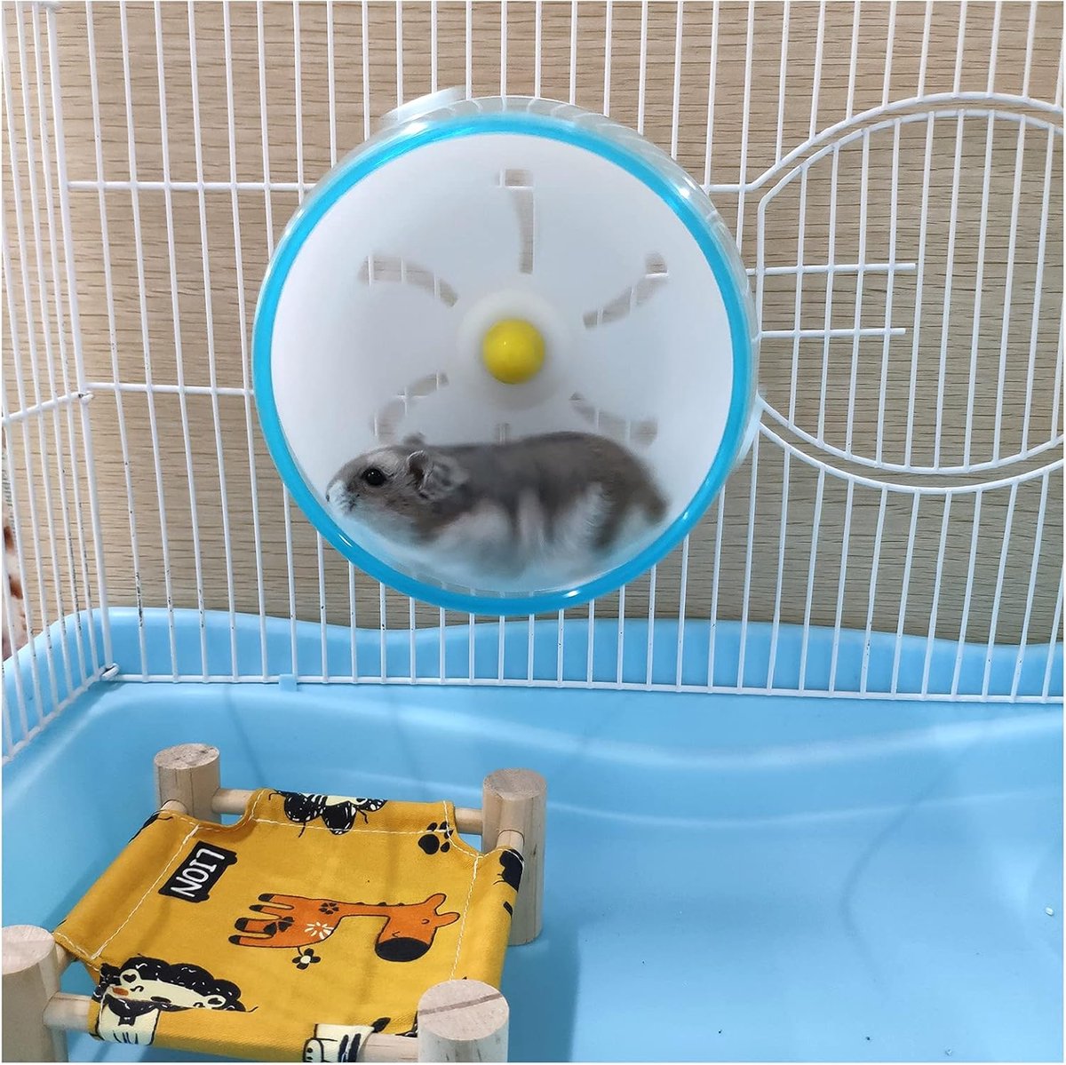 Hamster Loopfiets - Sportfiets Dierentuin - Geluidsloos Sporten - Hol Ontwerp Ademend - 14 cm - Blauw