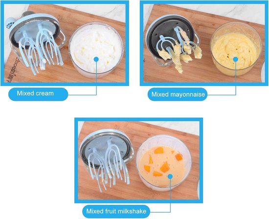 Handmixer met Kom voor Eieren en Room - Krachtige Keukenmachine — afbeelding 4