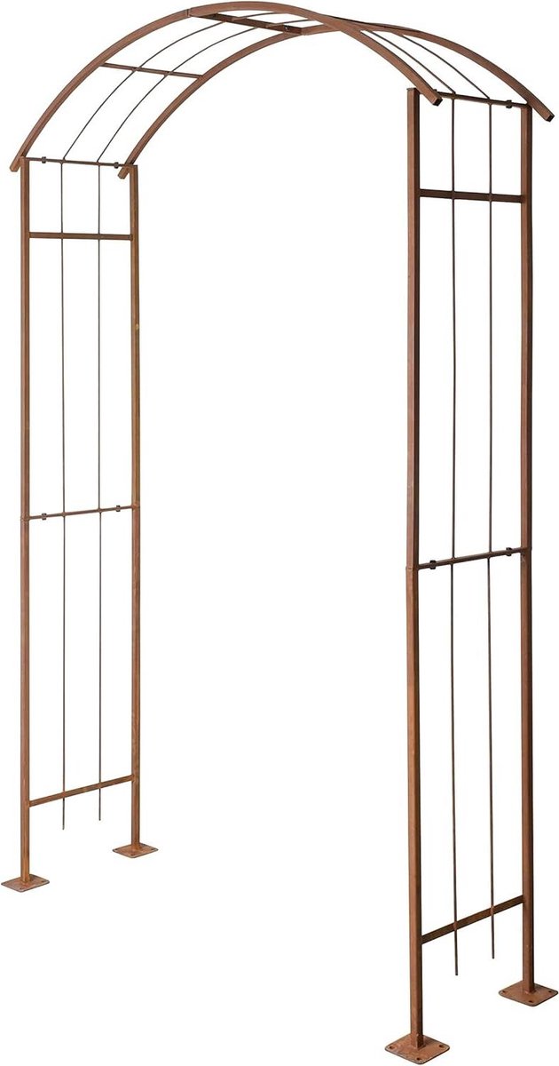 Rozenboog Metaal - Klimplant Steun - Tuin Decoratie - Stevig Stalen Frame - 140 x 230 cm - Roestkleur