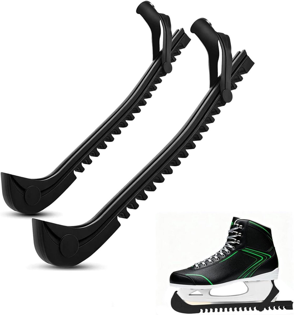 Schaatsbeschermers - Skatehoezen Beschermers - Schaatsen Beschermen - Verstelbare Maat - 34.5 cm - Zwart