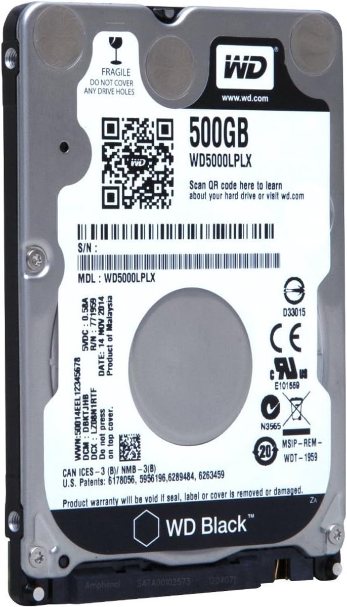 Interne Harde Schijf - HDD Opslag - Bestanden Opslaan - Hoge Snelheid - 500 GB - Zwart van Interne Harde Schijf — afbeelding 2