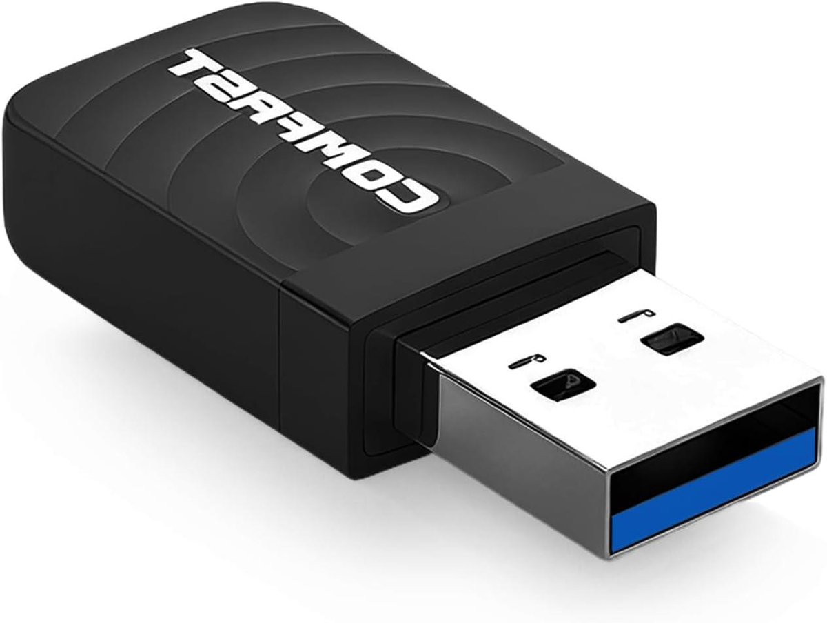 USB WLAN Stick - Wifi Adapter Internet Stick - Snelle Internetverbinding - Dual Band MU-MIMO - 1300 Mbit/s - Zwart