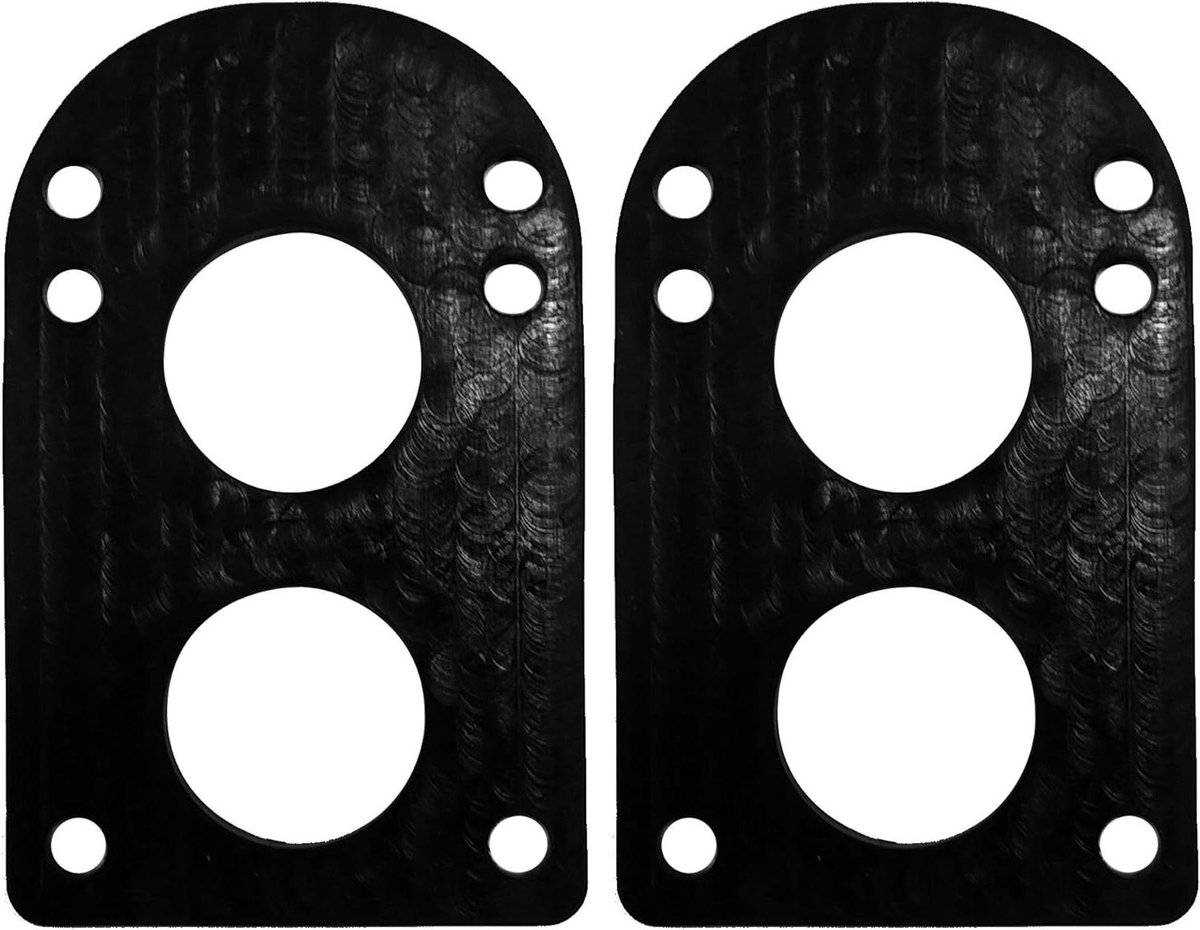 Longboard Shockpads - Skateboard Riserpads - Soepeler Cruisen - Afgeronde Baseplaat - 3mm dik - Zwart