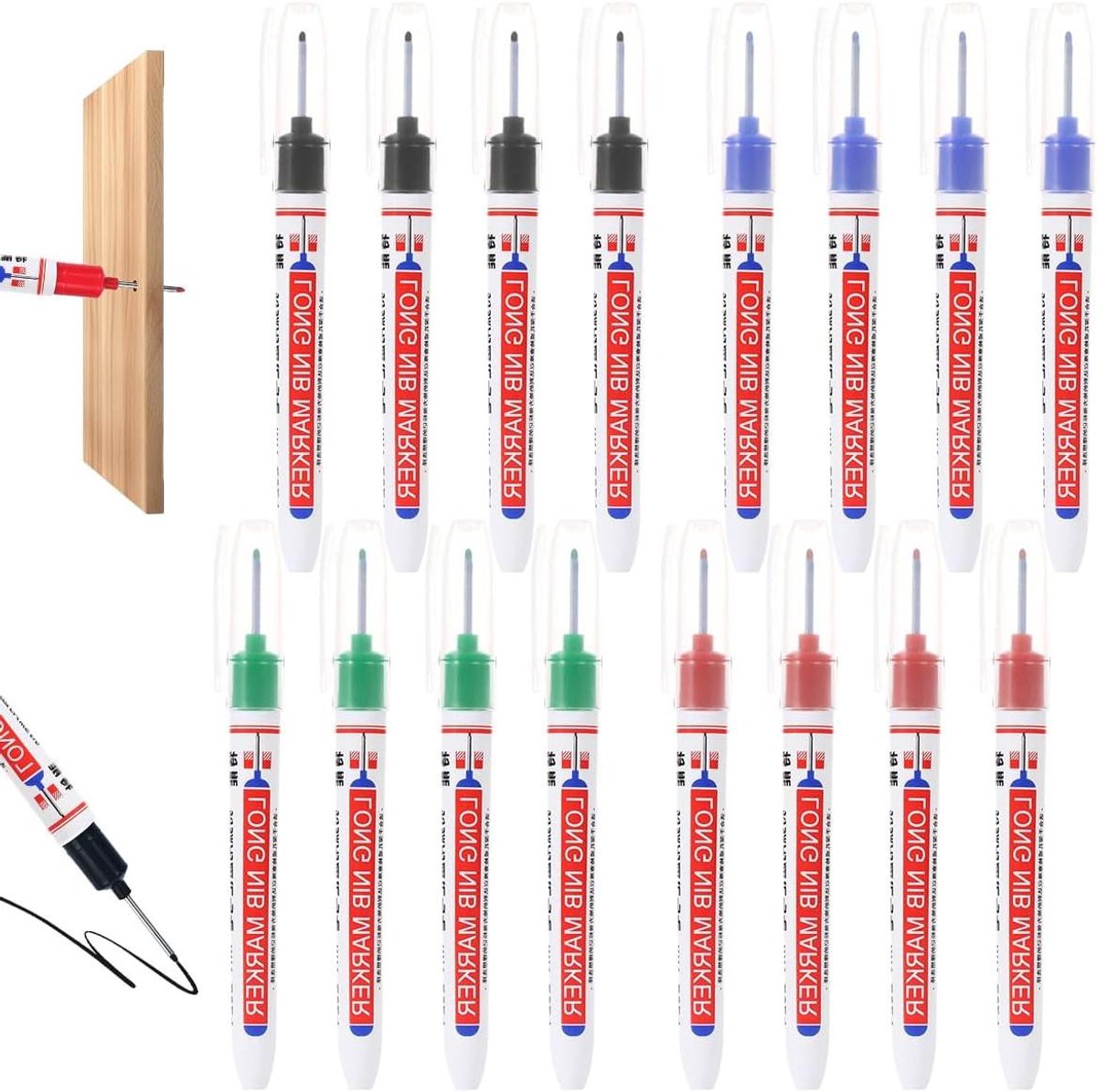 Diepe Gatmarkers - Boorgatmarkers Markeerstift - Markeren van Gaten - Extra Lange Punt - 20 mm Punt