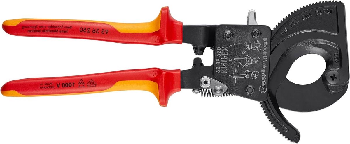 Ratel Kabelknipper - Geïsoleerde Kniptang - Elektra Werk - 1000V Geïsoleerd - 25 cm - Zwart