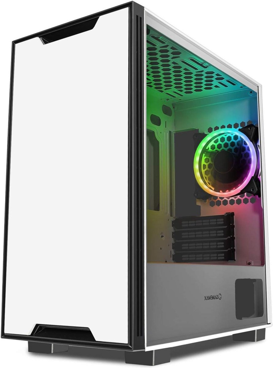 PC Gaming Behuizing - Computerkast Micro-ATX - Componenten Beschermen - Gehard Glas Paneel - Micro-ATX - Wit