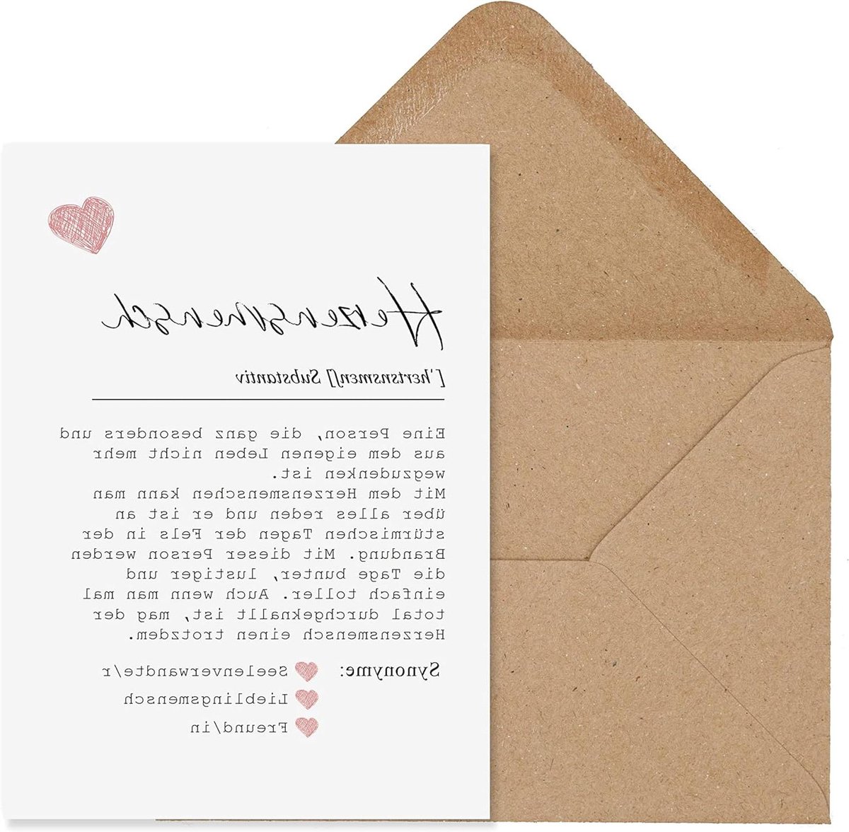 Ansichtkaart Definitie - Gefeliciteerd kaart - Eerste schooldag - Met envelop - DIN A6 - Hartenmensch