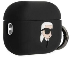 AirPods Pro 2 Hoesje - Beschermhoes Oplader - Oordopjes Beschermen - 3D Karl Head Design - Standaard Hoes - Zwart