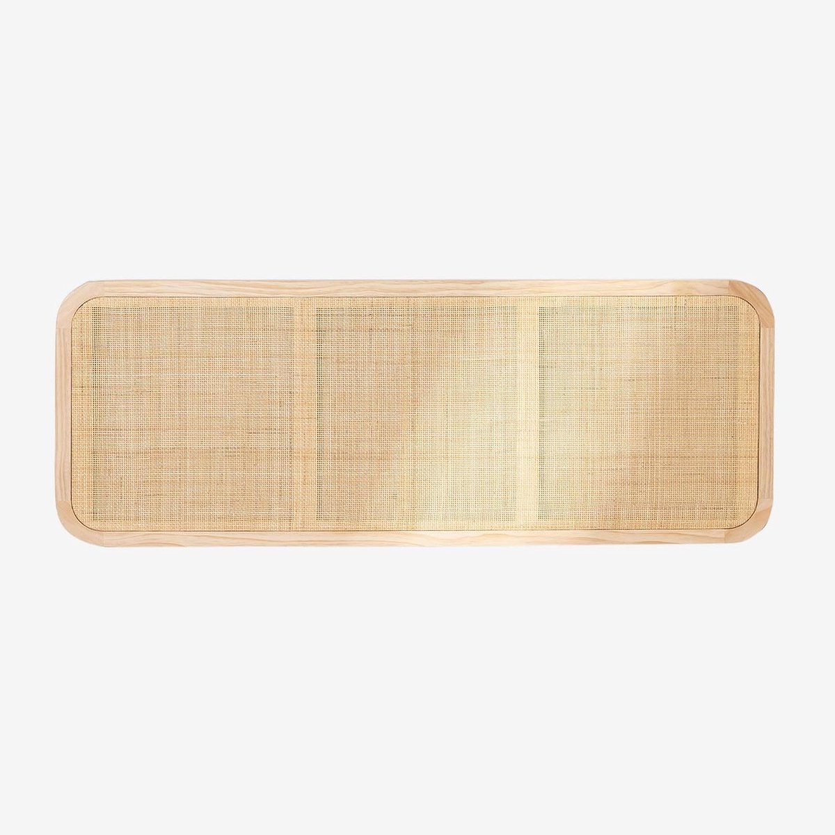 Hoofdbord Rotan - Bedachterwand Natuurlijk - Slaapkamer Decoratie - Handgemaakt Grenenhout Frame - 140 x 60 cm - Natuurlijk