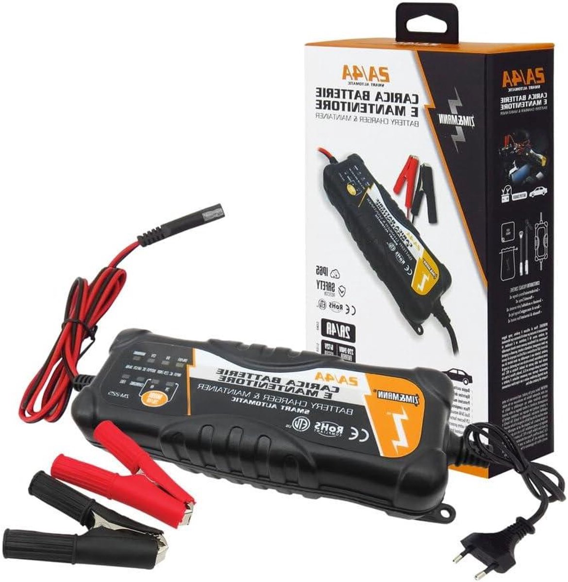 Accuoplader - Smart Charger - Voertuig Accu Onderhoud - 7 Laadstanden - 2A/4A - Oranje