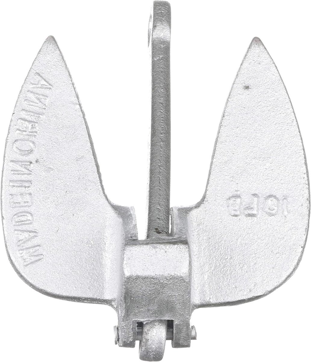 Marine Anker - Gietijzer Anker - Boot Stabiliseren - Snel Ophalen - 10.5 Pounds - Zilver