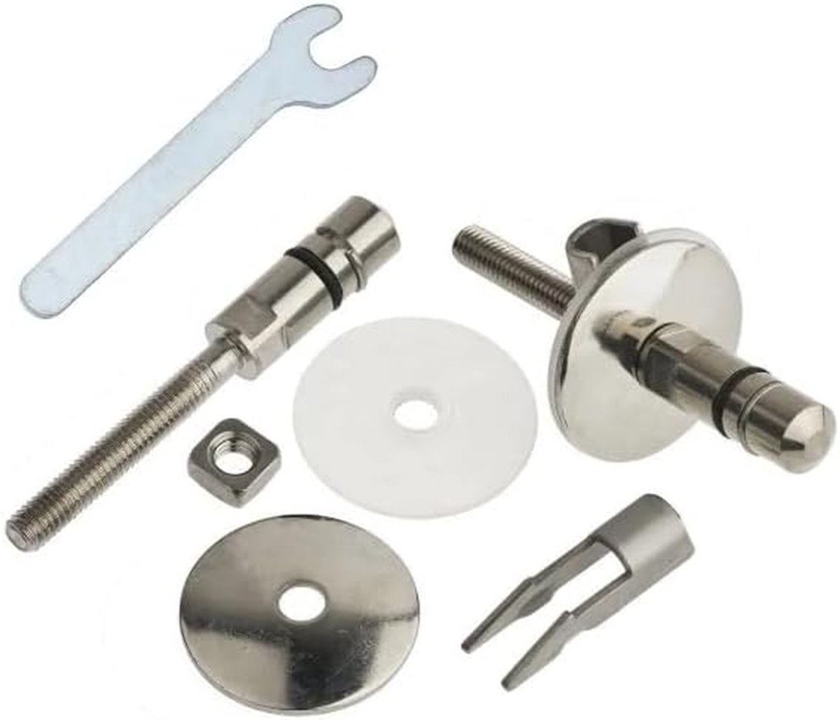 Toiletbril Scharnieren - WC Bril Onderdelen - Badkamer Reparatie - SoftClose Functionaliteit - 24 mm Plughoogte - Wit