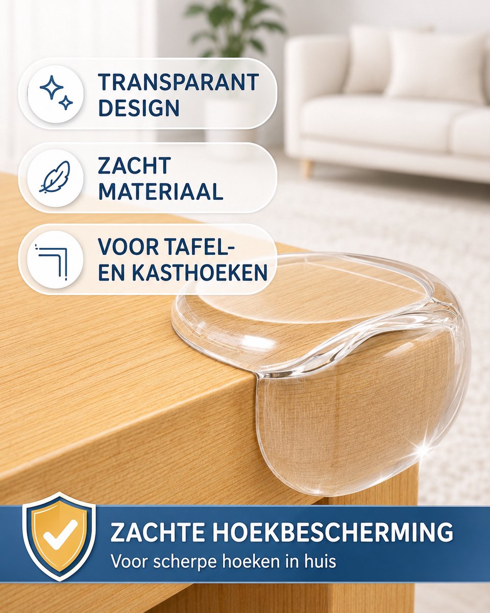 32x Hoekbeschermers Baby - Transparante Tafelhoek Beschermers - Hoekbeschermers voor Tafel en Meubels – foto 3