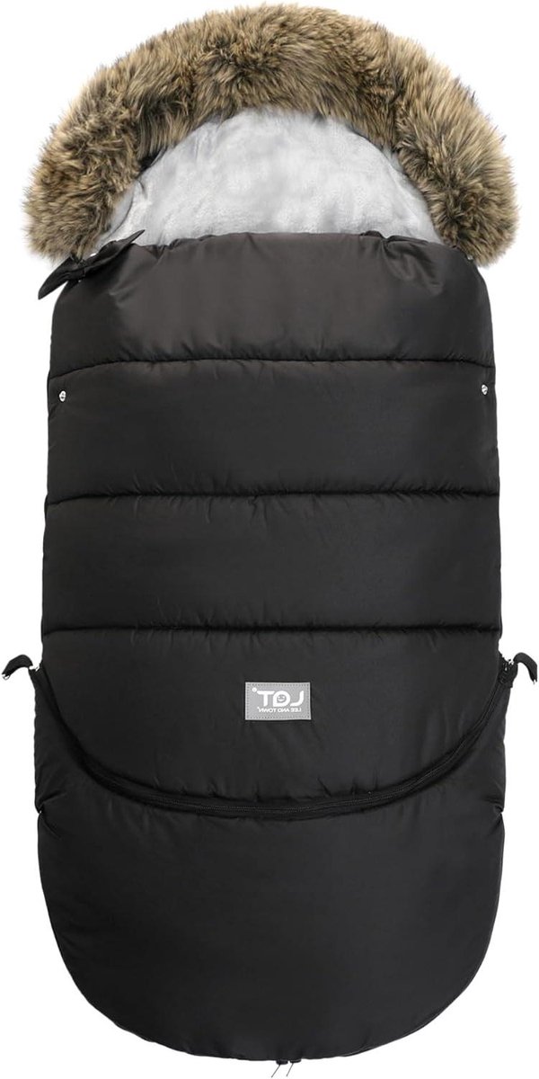 Kinderwagen voetenzak - Baby slaapzak - Warmte tijdens uitjes - Wind- en waterdicht - 325 cm - Zwart
