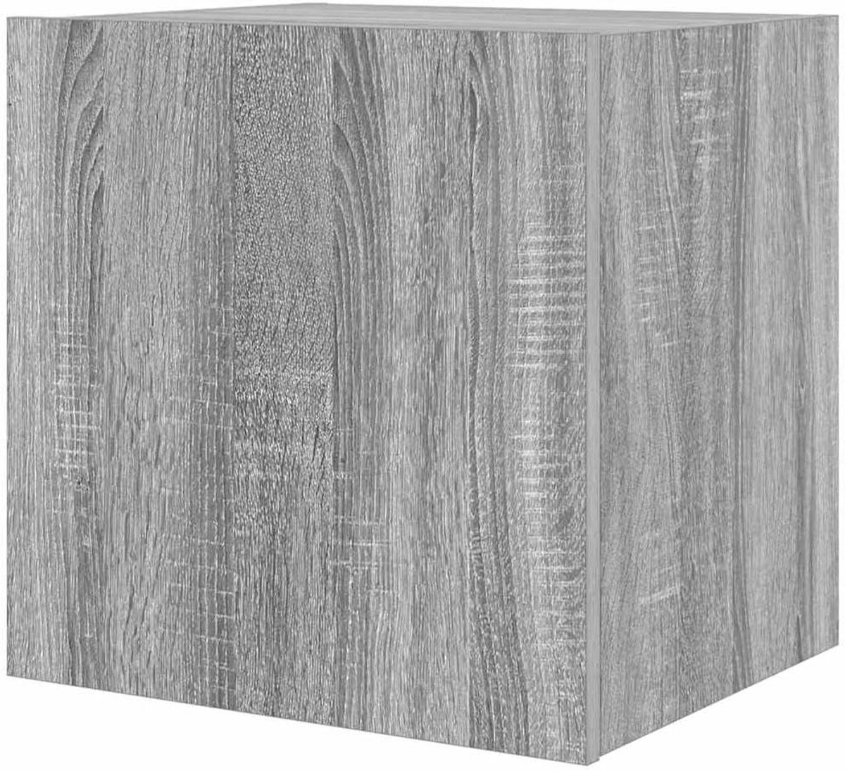 Tv-wandmeubel - Media meubel - Woonkamer organiseren - Met LED-verlichting - 40x35x40 cm - Grijs