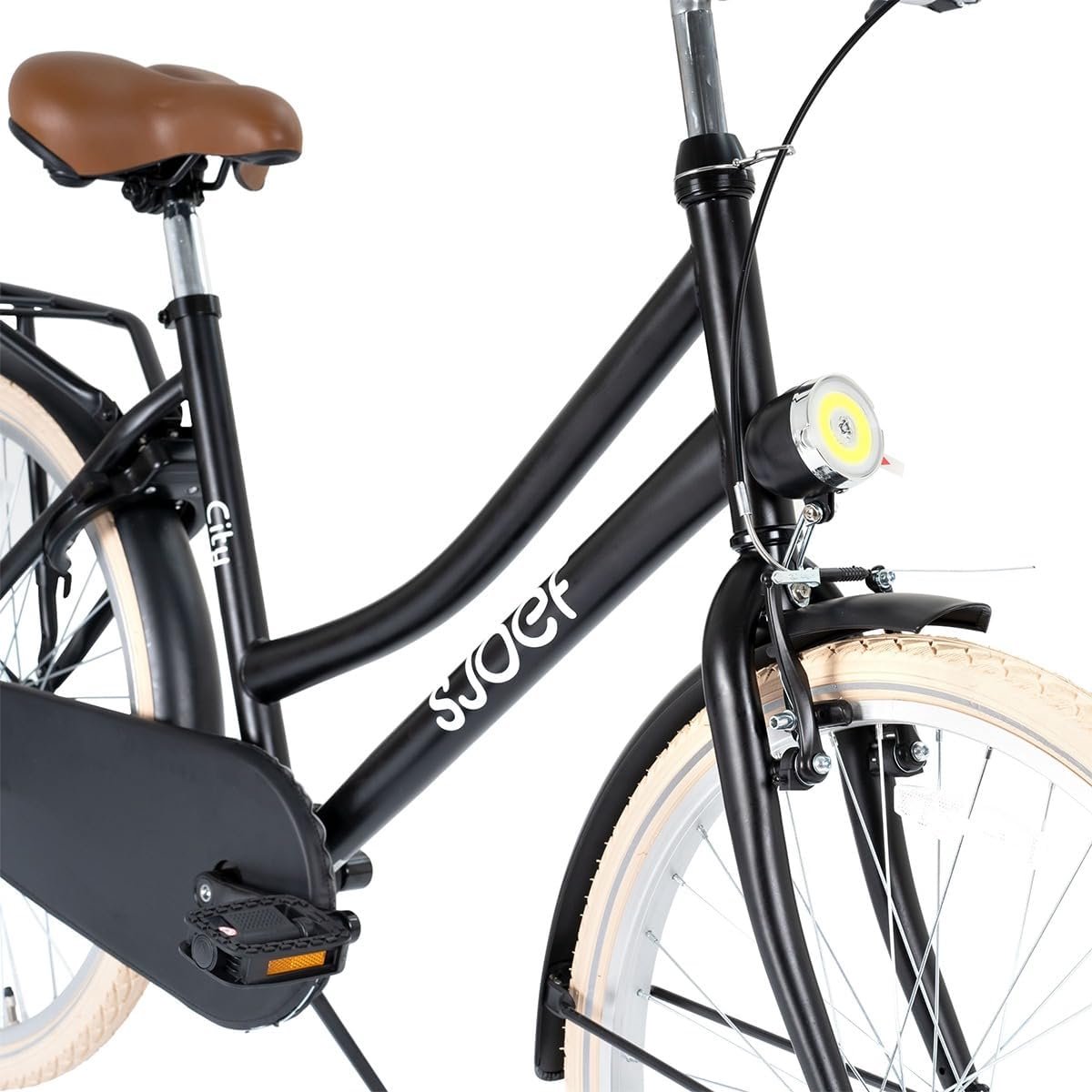 Meisjesfiets 26 inch - Stadsfiets Kinder - Dagelijks Gebruik - Verstelbaar Zadel Stuur - 26 Inch - Mat Zwart