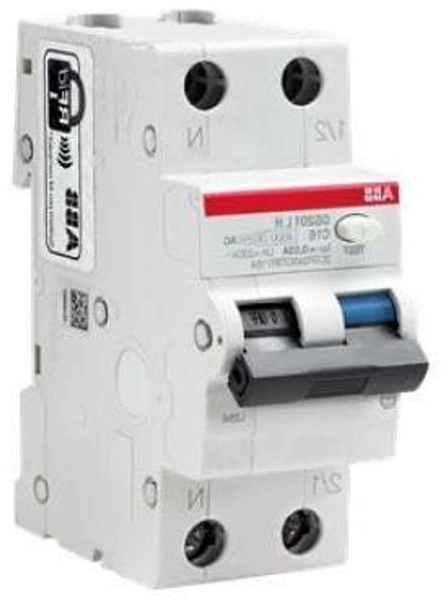 Stroomschakelaar - Eenfaseschakelaar Schakelaar - Veilige Stroomvoorziening - 6kA Kortsluiting - 25A 230V - Grijs