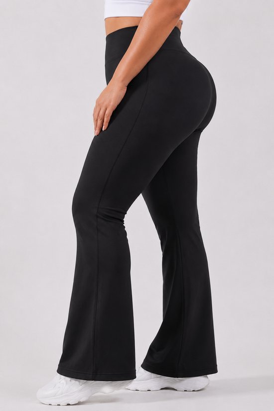SparkNine Cozyflow legging - fleece voering - XXL - zwart - hoge taille - flared fit - warm & zacht — afbeelding 2