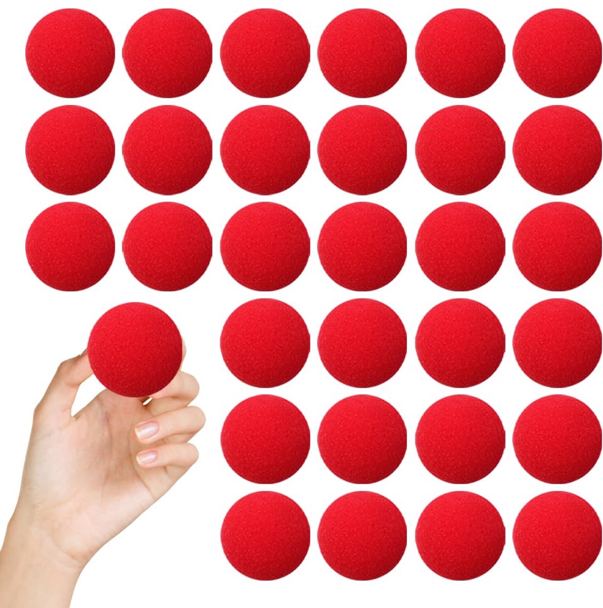 Set van 30 rode schuimballen, 4,5 cm, superzachte, schuimballen, magische sponsbal, kleine sponsballen voor katten, magische shows