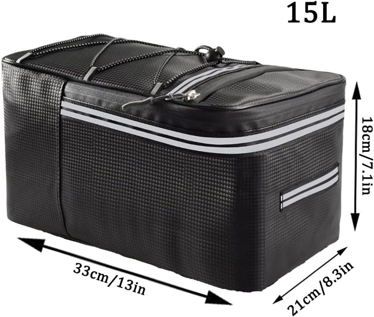 fietstas, bagagedragertas, fietstassen voor bagagedrager, reflecterend, voor outdoor, reizen, pendelen, fietsen, opbergartikel (15 liter)