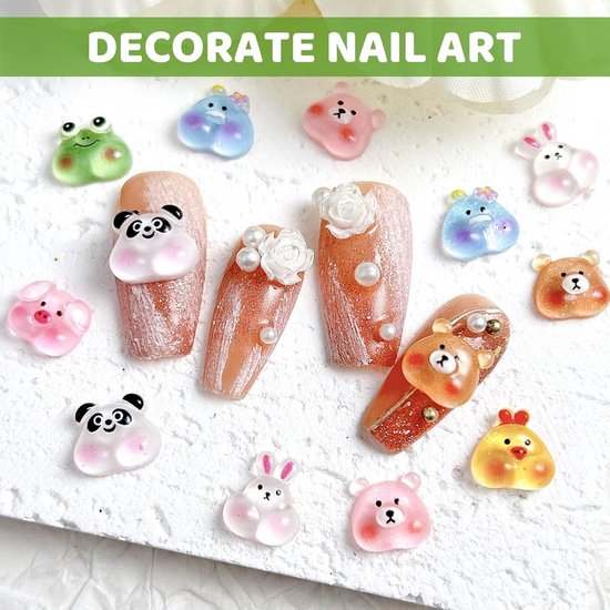 150 Stuks Mini Dierenfiguren Van Kunsthars, Schattige Resin Beeldjes, Cartoon Charms Set, Miniatuur Dieren Van Hars, Decoraties Van Kunststof Voor DIY Nagelversi — afbeelding 4