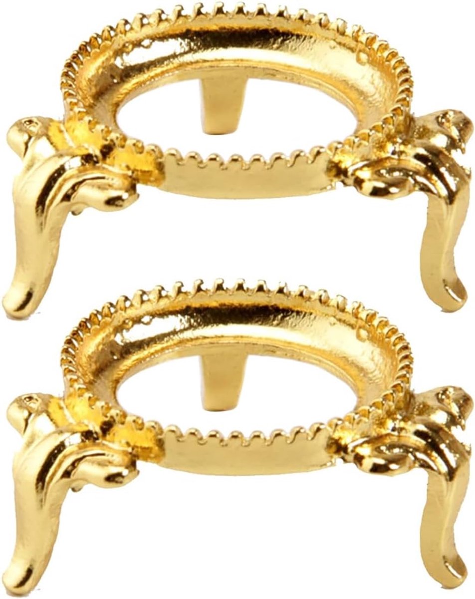 Verpakking van 2 metalen kristallen bol display houders Kristallen bol standaard met 30-60 mm diameter kristallen diamant bol display basis Gouden metalen standaard voor decoratie