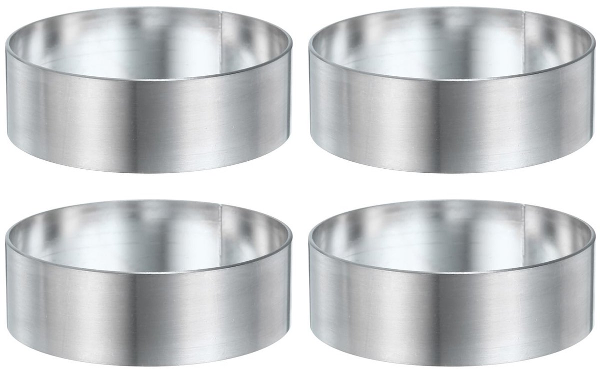 Taartring 6 cm x 2,54 cm naadloze roestvrijstalen pastry-mousse-dessertring met spiegelcoating voor het bakken en koken van Engelse muffins en crumpets