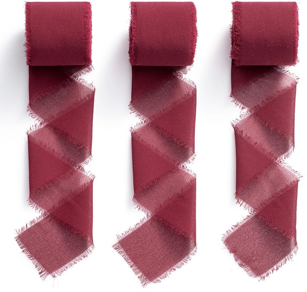 lintenband Bordeaux Rood 3,8 cm Chiffonband cadeauband stoffenband decoratieflint franjeband