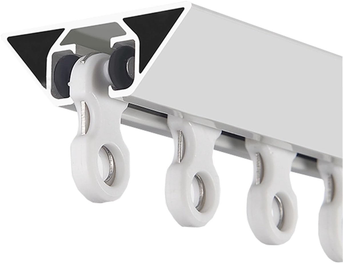 Duty Plafondbevestiging V-vorm aluminium verduisterende erker gordijnrail set stille glijrail met gordijnen haken wit 2,3 m (7,5 ft) Verbeter uw interieur vandaag nog!
