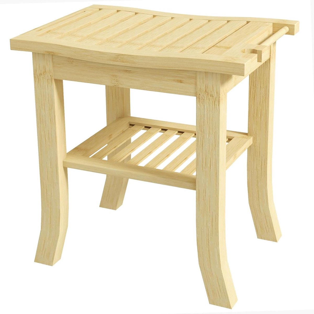 Douchekruk Bamboe - Badkamerbank - Veilig Douchen - Met Handdoekhouder - 42x29x43 cm - Natuurlijk Hout