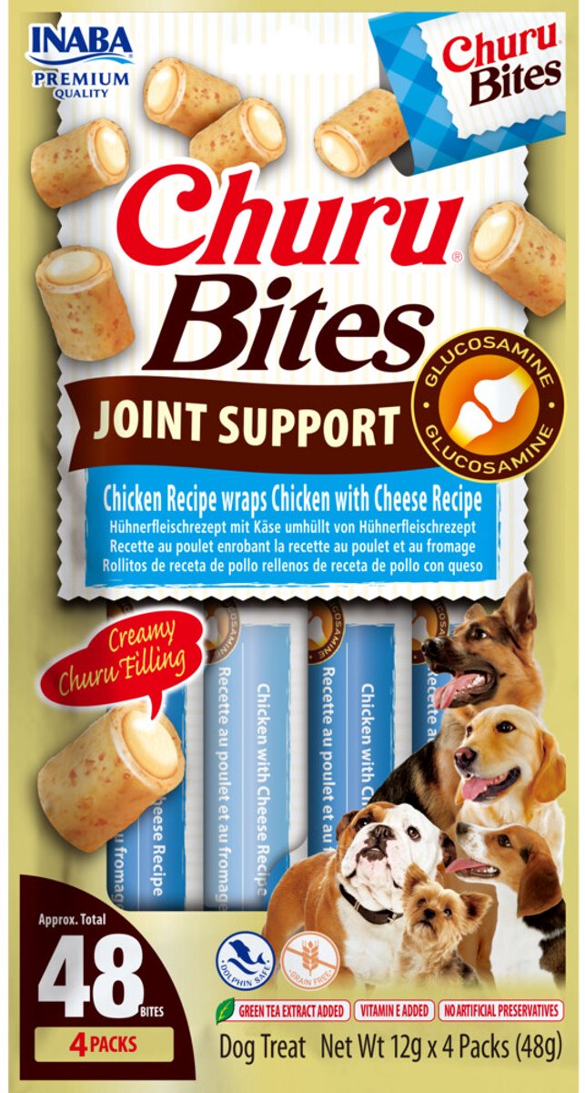 Inaba Churu Bites Joint Support Chicken Wraps Chicken Cheese - 4x12 gr