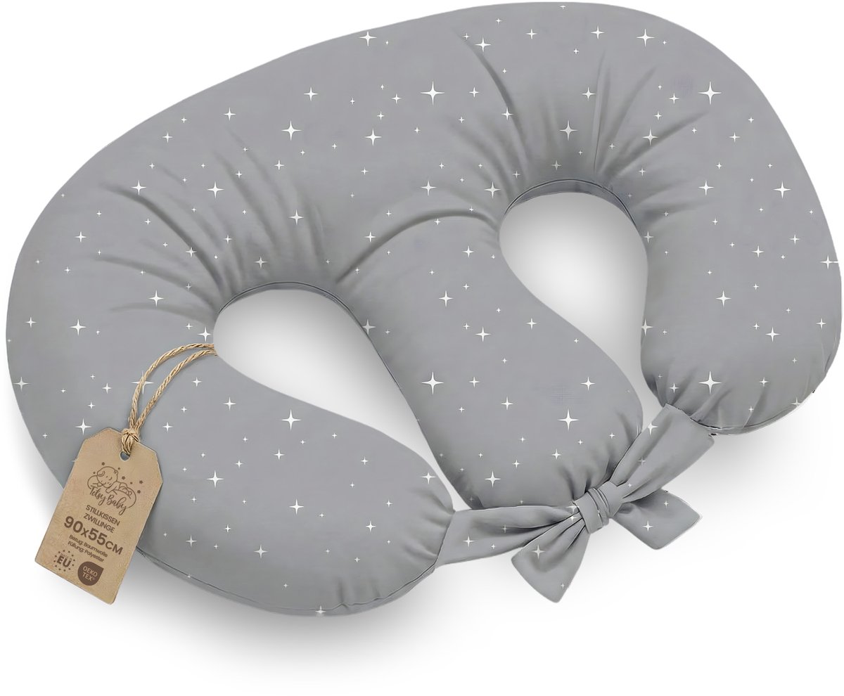 Borstvoedingskussen Tweeling Voedingskussen Baby - 90x50 cm - Ergonomisch Positioneringskussen Materniteit Multifunctioneel Ondersteuning Zacht Afneembare Hoes Oeko-Tex Galaxie