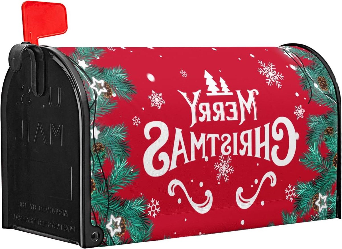 Brievenbushoes Kerst - Winter decoratie - Tuin versieren - Magnetische bevestiging - 65 x 53 cm - Multicolor