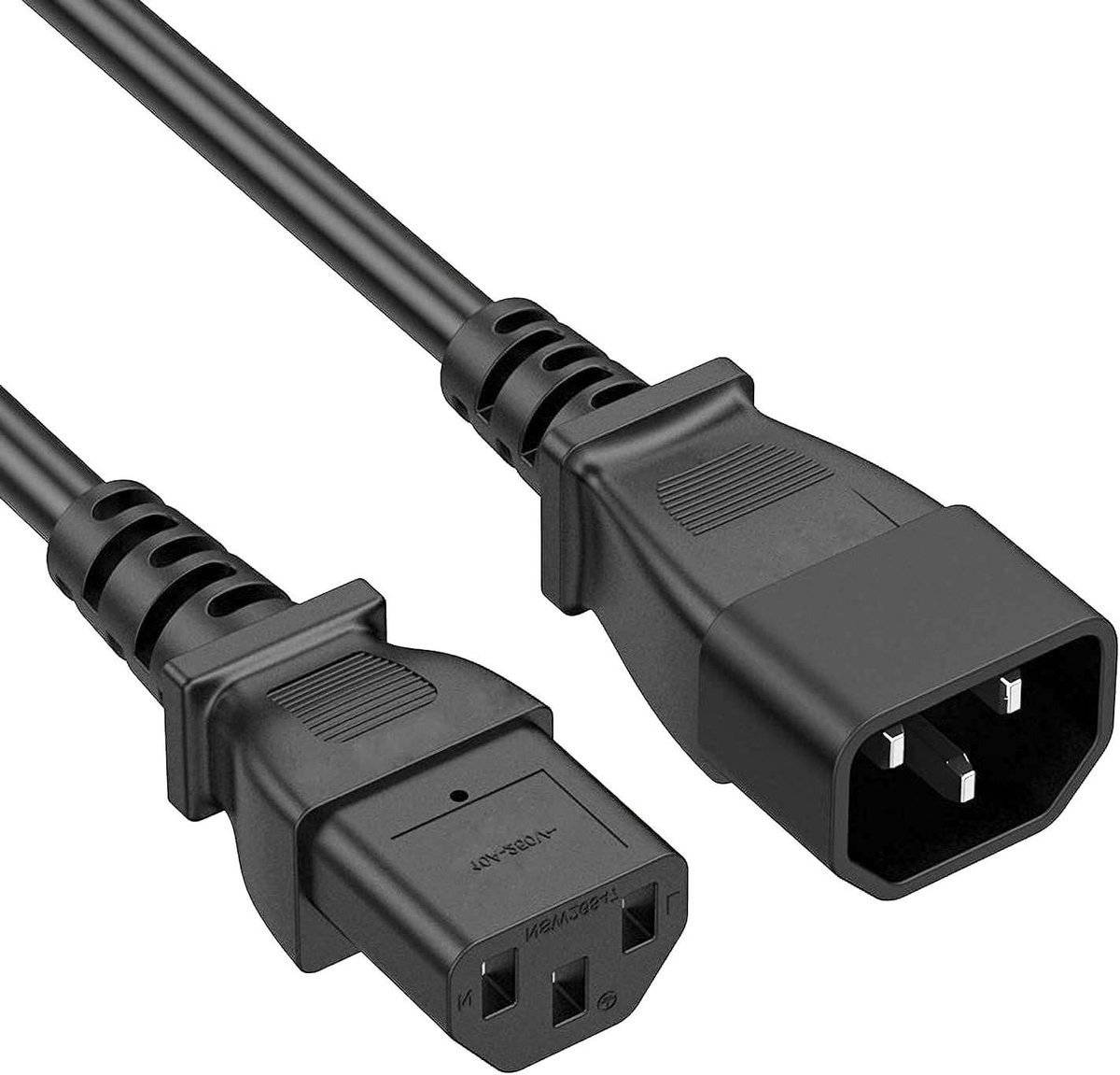 Verlengsnoer - Netsnoer Adapter - Apparaten Aansluiten - IEC C13 naar C14 - 5 meter - Zwart