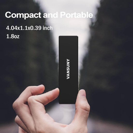 Externe SSD - Draagbare Schijf - Snelle Data Transfer - Metaal Omhulde Behuizing - 500 GB - Zwart — afbeelding 2