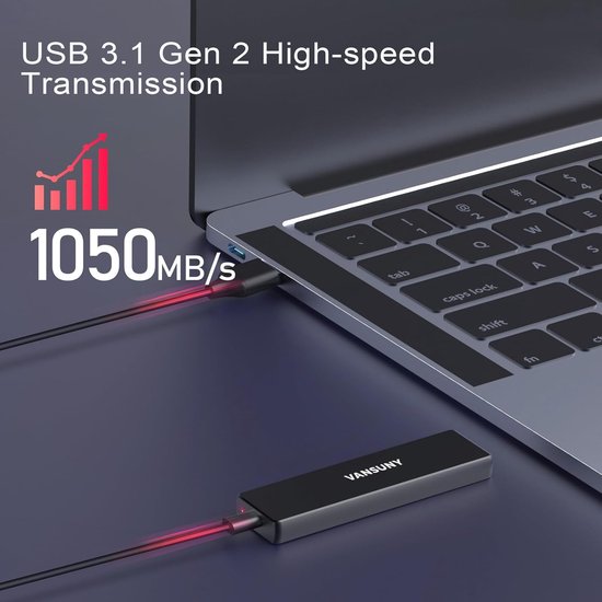 Externe SSD - Draagbare Schijf - Snelle Data Transfer - Metaal Omhulde Behuizing - 500 GB - Zwart — afbeelding 4
