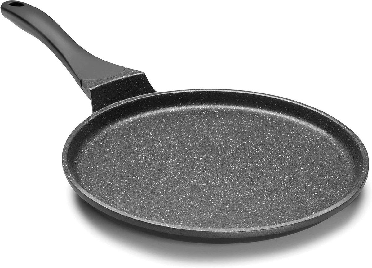 Crêpe Pan - Pannenkoekenpan - Lekkere Crêpes Maken - Eco Stone Coating - 26 cm - Zwart