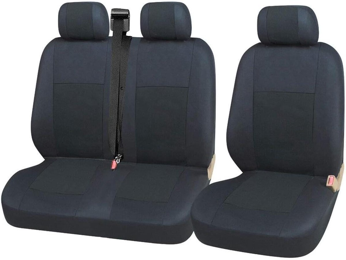 Universele Kunststof Autostoelhoes Set - Zwart - Bestelwagen en Busmodel – foto 6