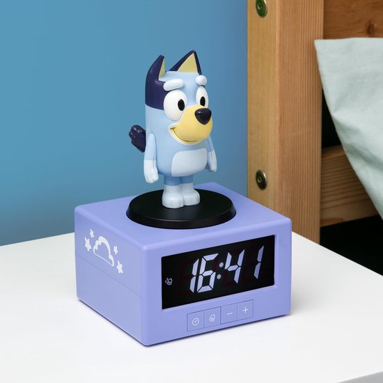 Wekker Figuur - Kinderwekker Digitale Klok - Kind Wakker Maken - Met Thema Muziek - 15.6 cm - Blauw — afbeelding 4