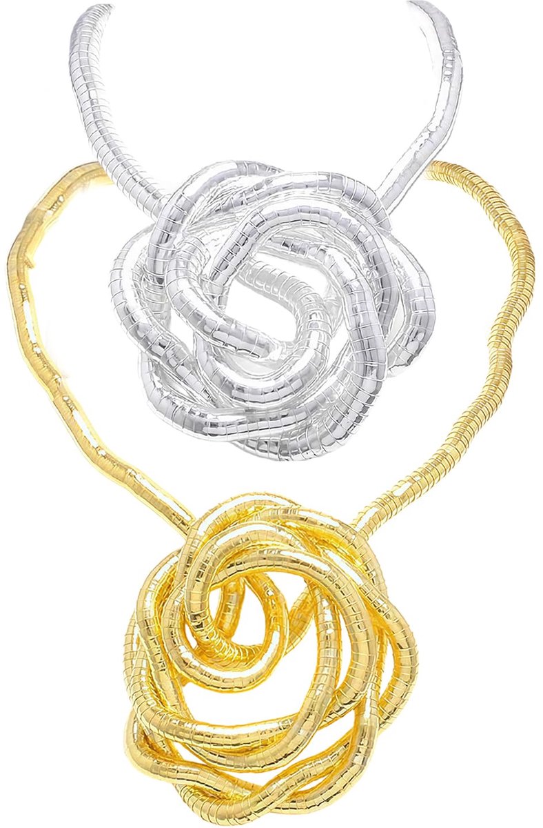 Slangenkettingen, 900 mm flexibele slangenketting, buigbare ketting, goud, zilver, agaat