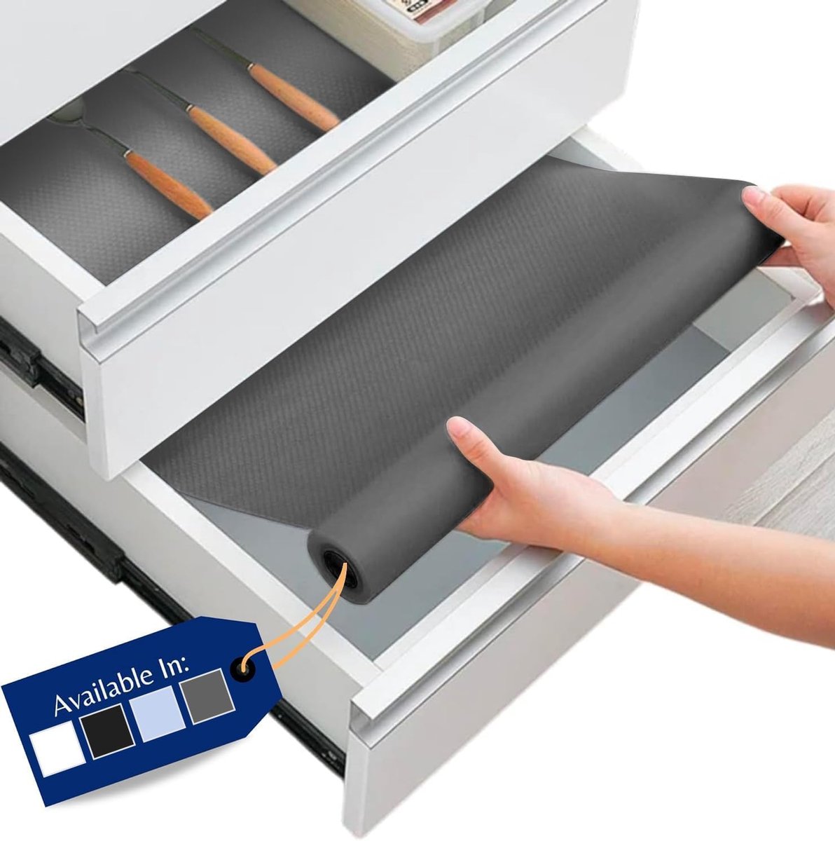 Keukenladevoeringen van Linda's Essentials (30 x 500 cm) - Kastvoeringen Keuken Antislip Plankmat & Koelkastvoeringen die beschermen tegen morsen - Multifunctionele plankvoeringen voor keukenkasten