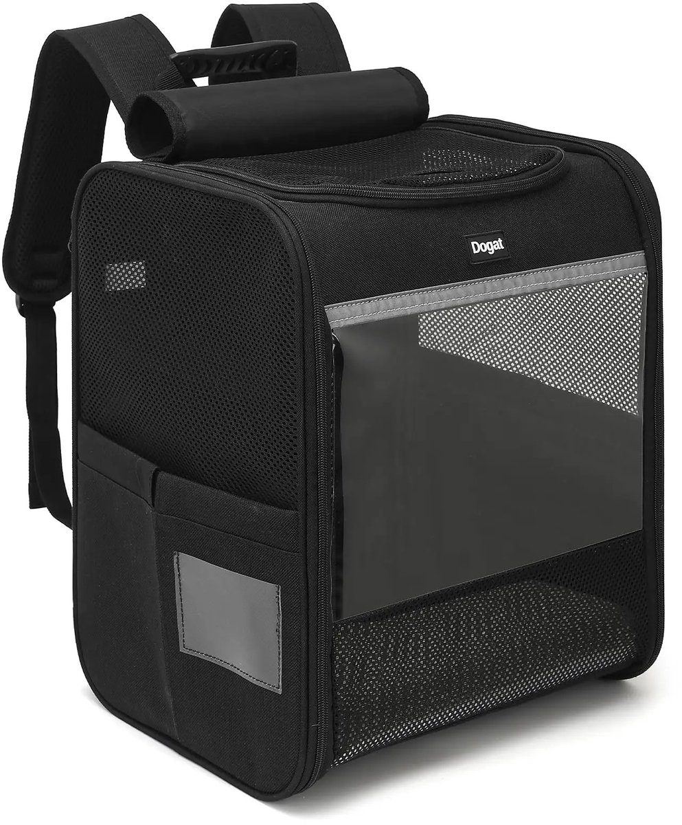 Geargalaxy Draagrugzak - Huisdier Rugzak - Hondenrugzak - Kattenrugzak - Draagtas voor Huisdieren - Reisrugzak - Tot 10 kg - Zwart