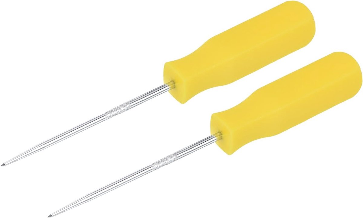 METERXITY 2 stuks O-ring rechte plectrum - oliekeerring pakking precisie schroevendraaier trekker verwijderaar, duurzaam, van toepassing op motorblok cilinderkop (142 mm, geel)