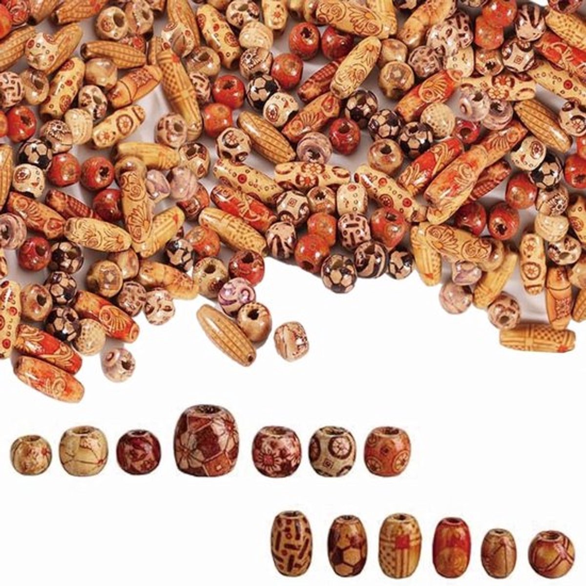 Natuurlijke Houten Kralen Set - 800 Stuks voor Sieraden Maken