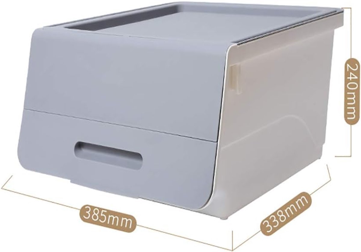 Clamshell-opbergbox Aan De Voorzijde, Kunststof Extra Groot, Met Opbergvak Aan De Zijkant, Opbergbox Voor Speelgoed, Opbergbox Voor Opbergdoos