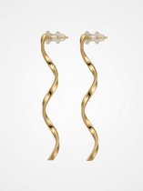 Goudkleurige No-Fade Spiraal Hangende Oorbellen - Waterproof - 316L RVS
