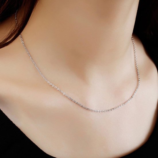 925 sterling zilveren damesketting, zonder hanger, 1 mm, zilver, verkrijgbaar in 45 cm, waterdicht, antioxidatie — afbeelding 5