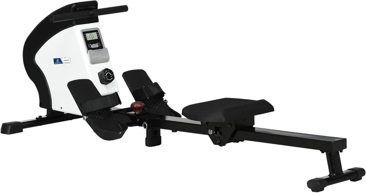 Roeitrainer - Fitnessapparaat - Cardio Training - 8 Weerstandsniveaus - 183 cm Lengte - Wit Zwart