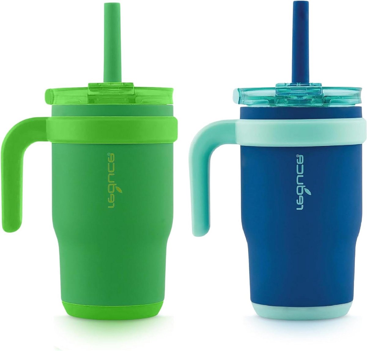 Kinderbeker met handvat - Geïsoleerde mok - Dranken koel houden - Lekvrij 3-in-1 deksel - 2 stuks 14oz